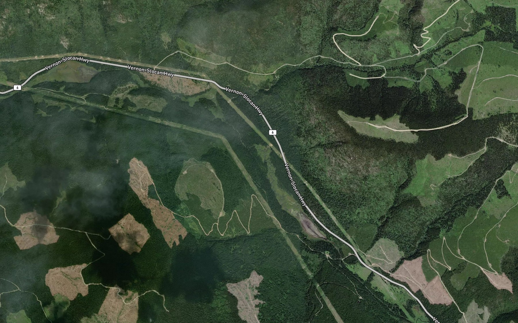 Satellite map of the Wauchope Creek