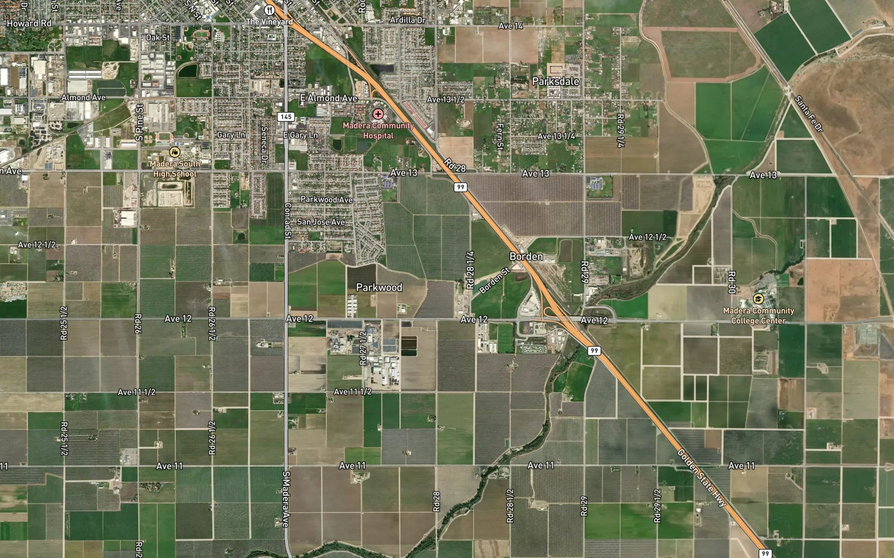 Satellite map of the Burgess Lateral