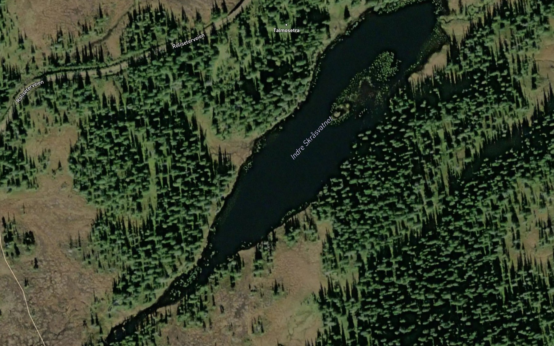 Satellite map of the Indre Skrasvatn