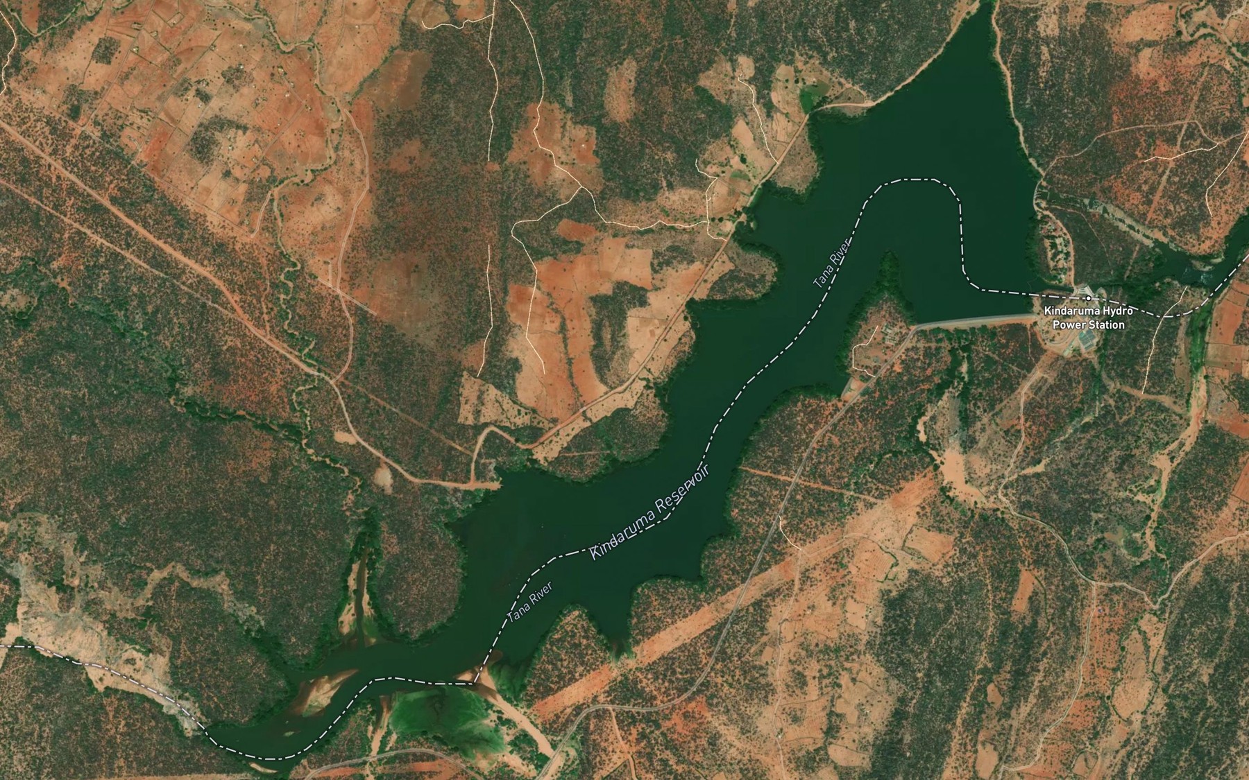 Satellite map of the Seven Forks