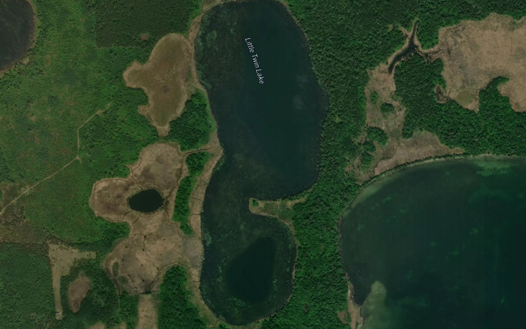 Satellite map of the Little Twin Lake