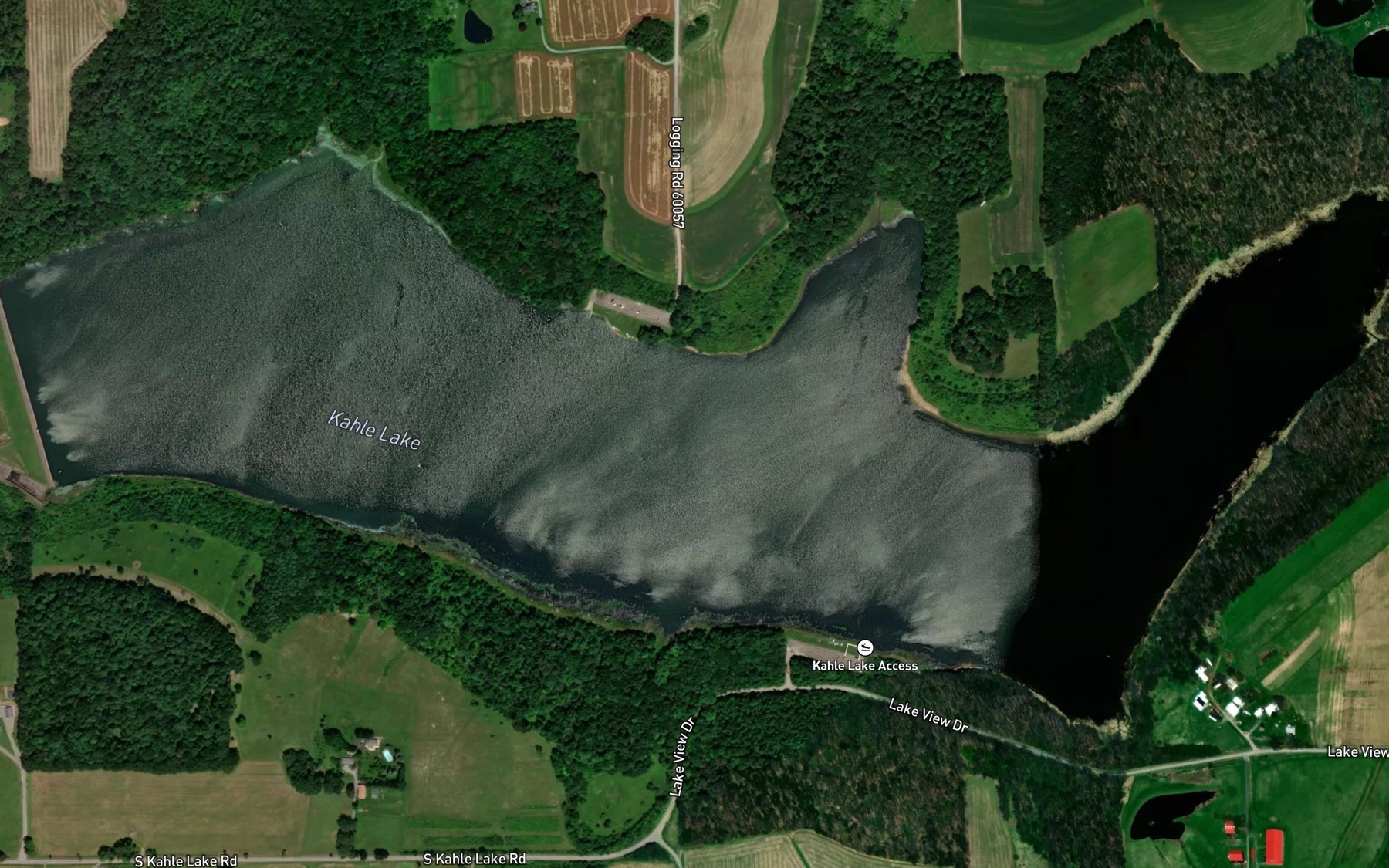 Satellite map of the Kahle Lake