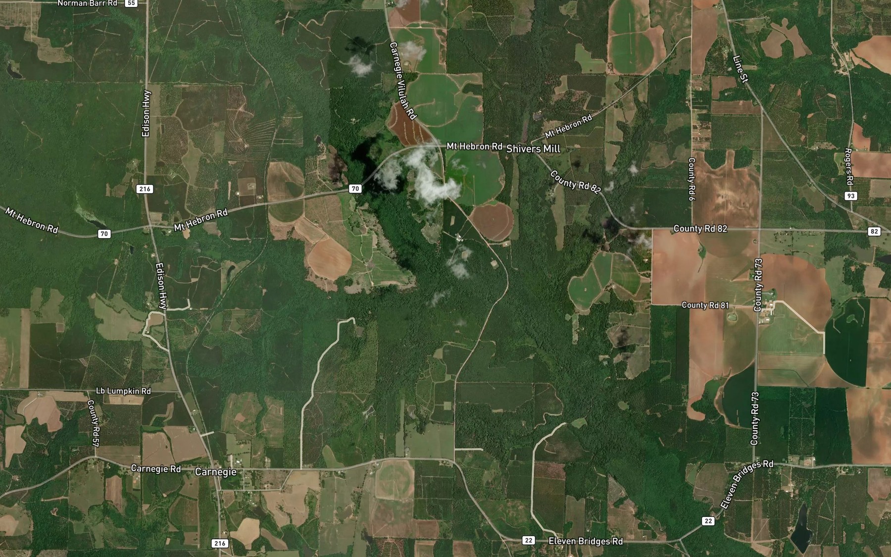 Satellite map of the Yankee Branch
