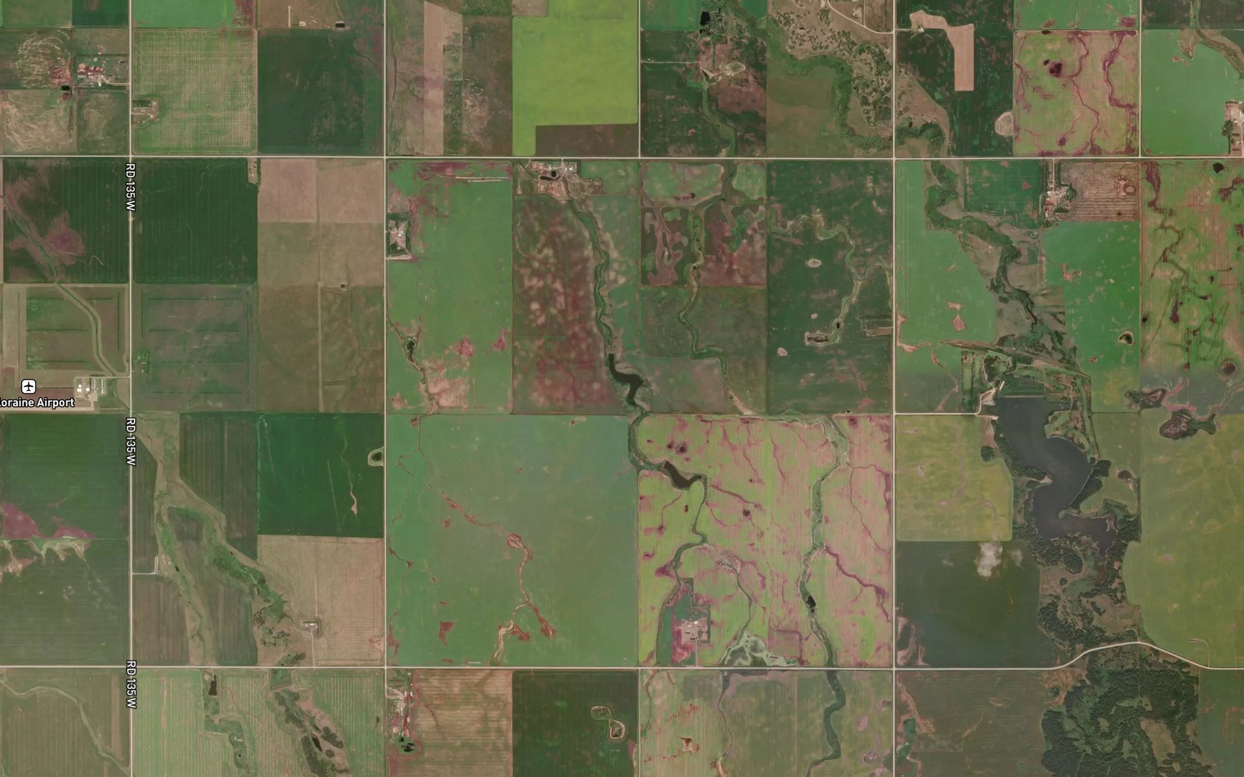 Satellite map of the Coatstone Reservoir