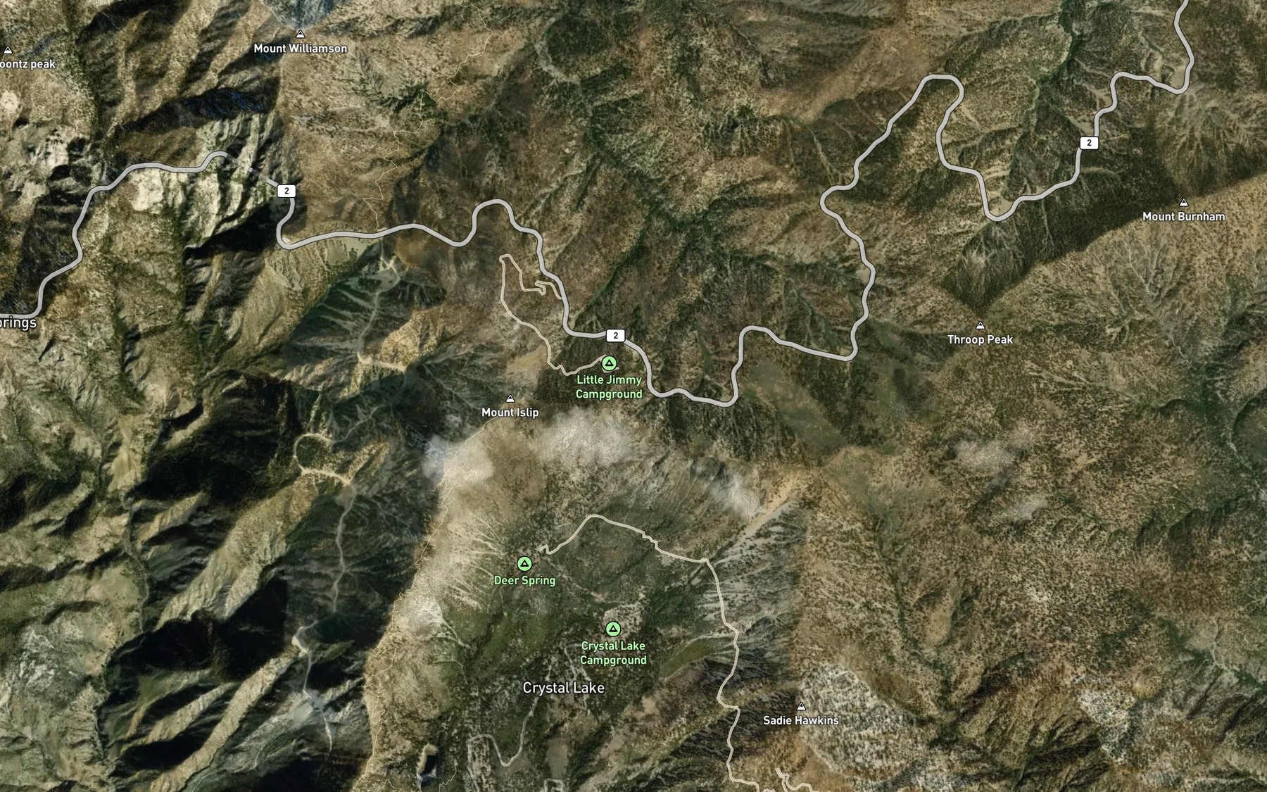 Satellite map of the Little Jimmy Spring