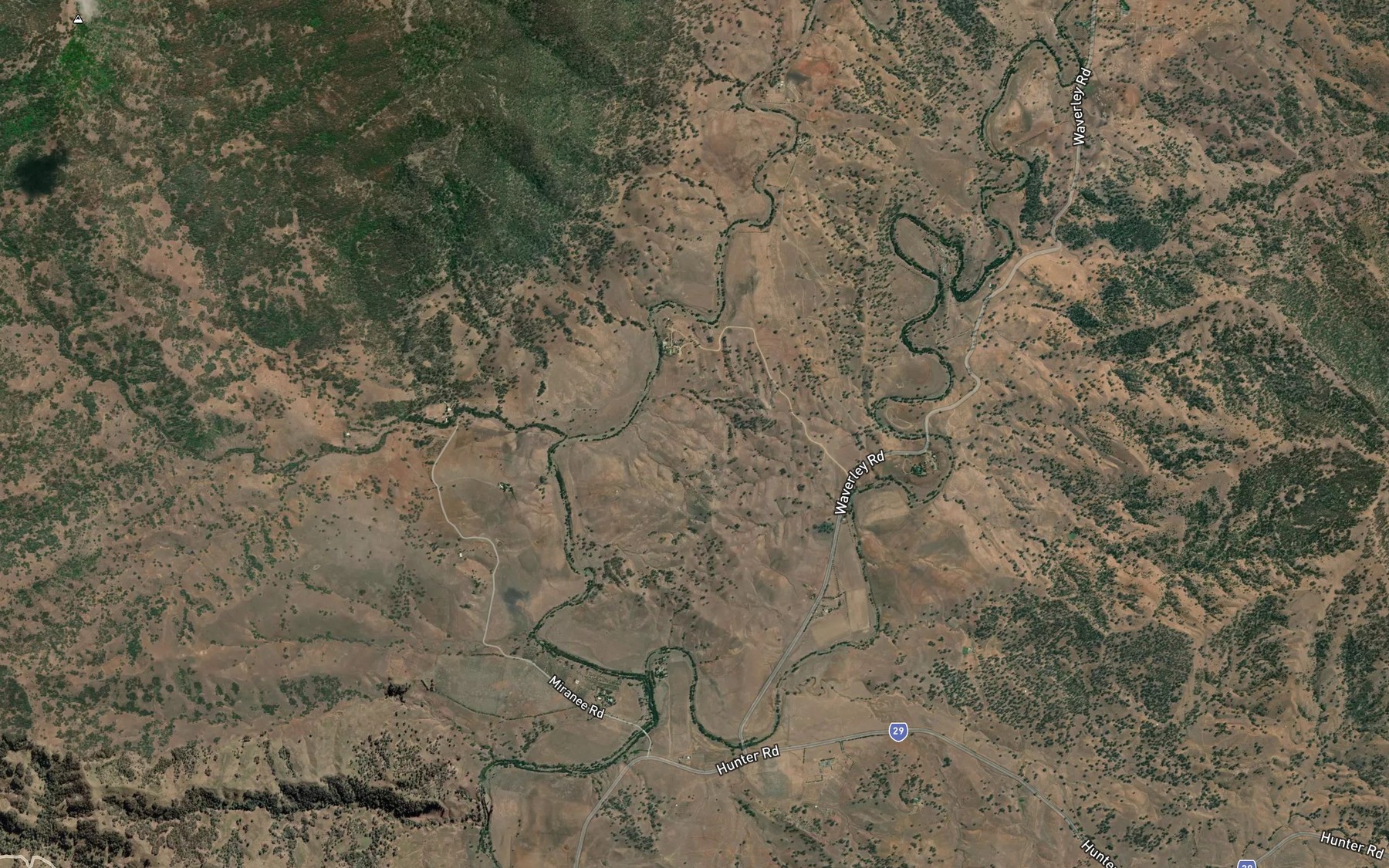 Satellite map of the Kewell Creek