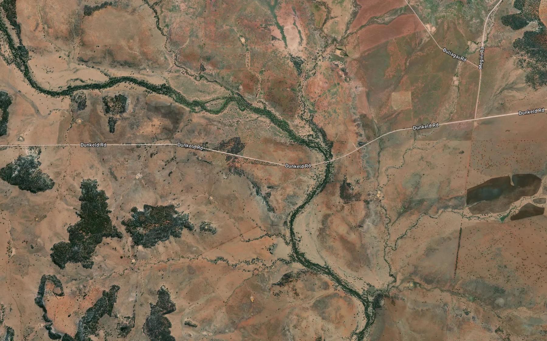 Satellite map of the Muckadilla Creek