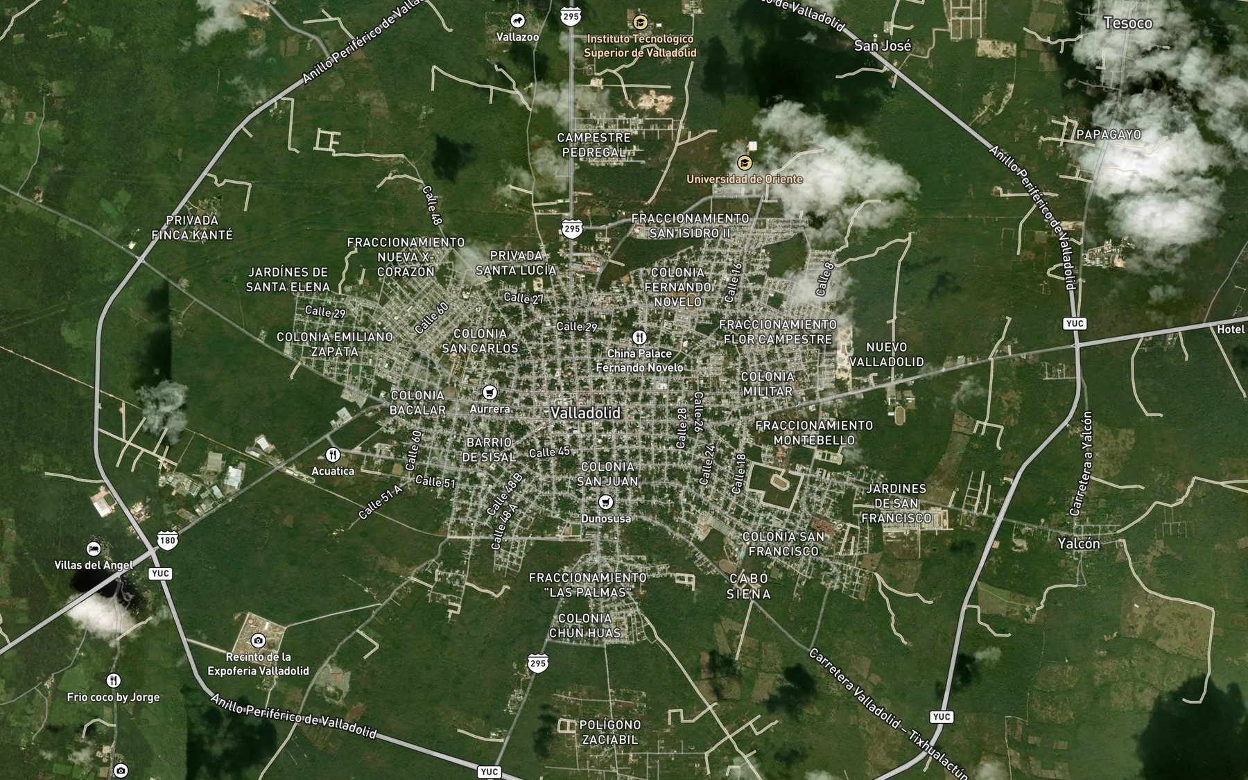 Satellite map of the Cenote Zaci