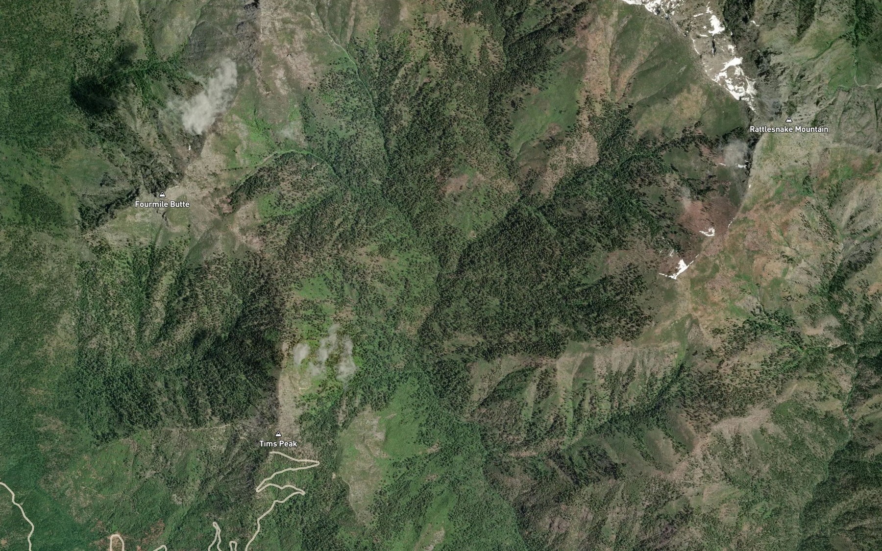 Satellite map of the West Fork Fort Goff Creek