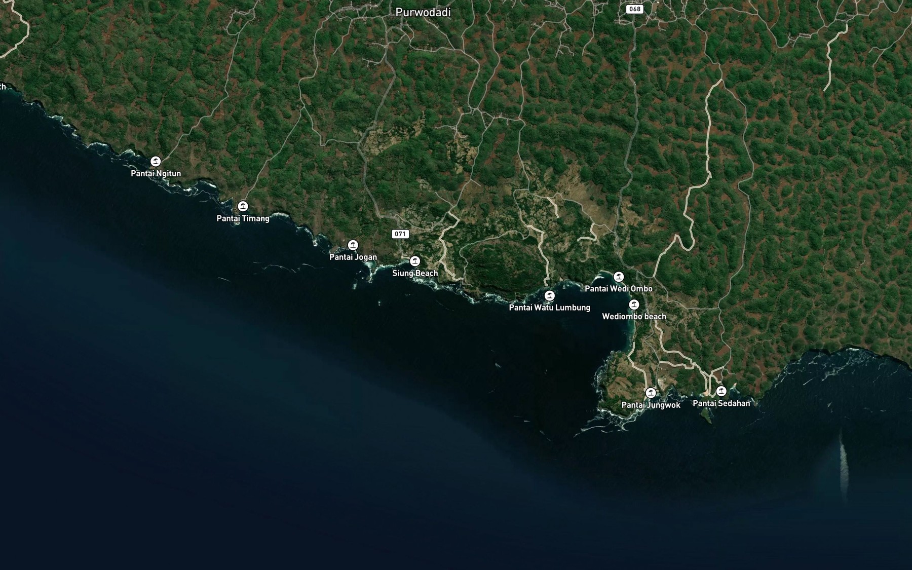 Satellite map of the Teluk Banyutibo