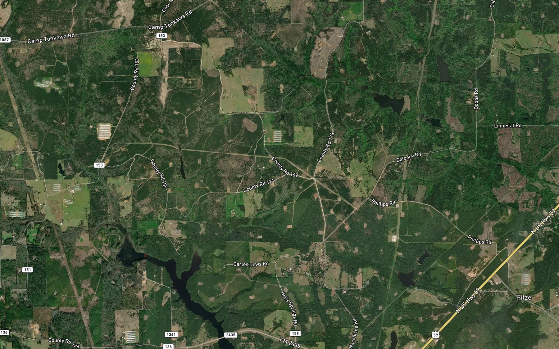 Satellite map of the Bellevue Spring