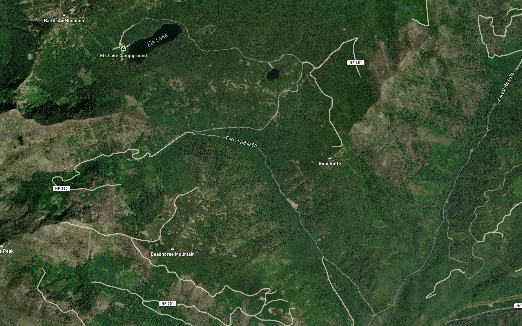 Satellite map of the Dunlap Creek