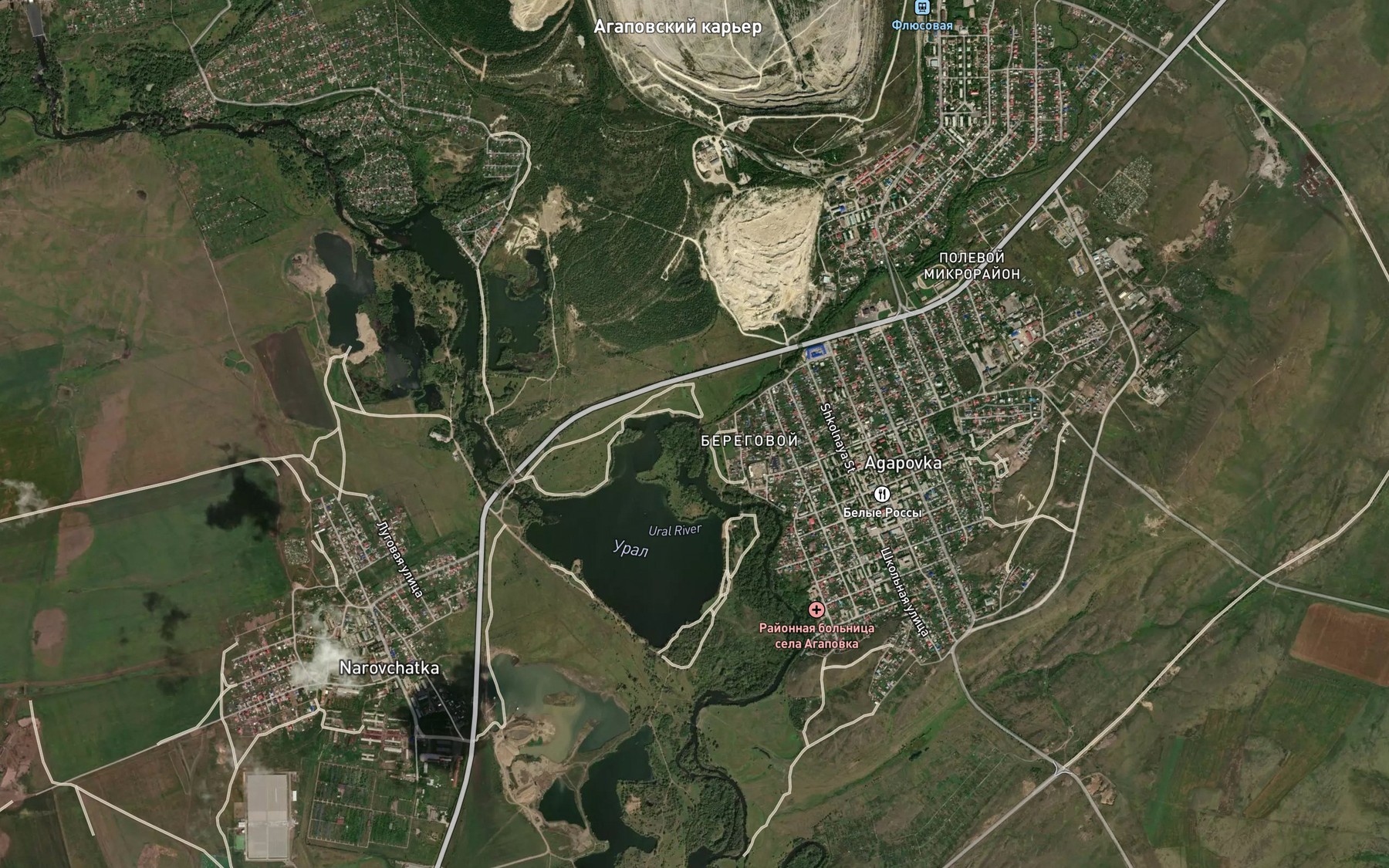 Satellite map of the Sukhaya Rechka