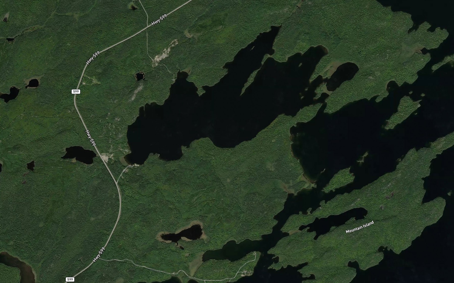 Satellite map of the Mountain Island Bay