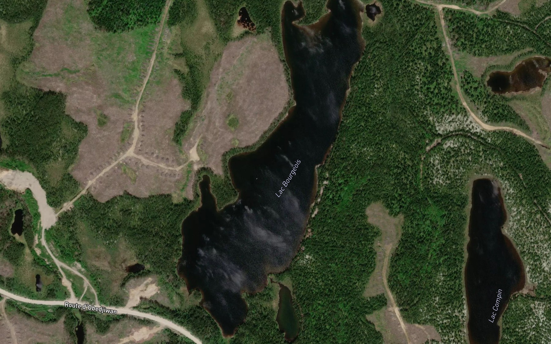 Satellite map of the Lac Bourgeois