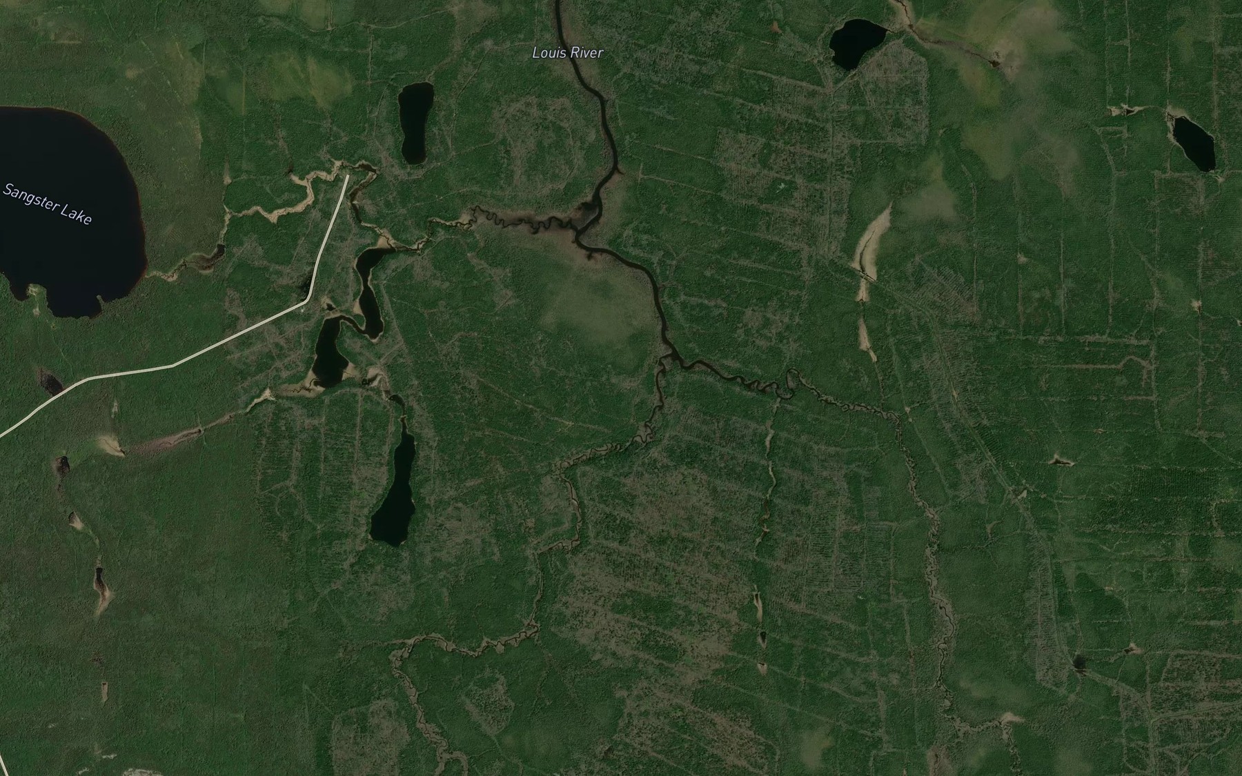 Satellite map of the Heighington Creek