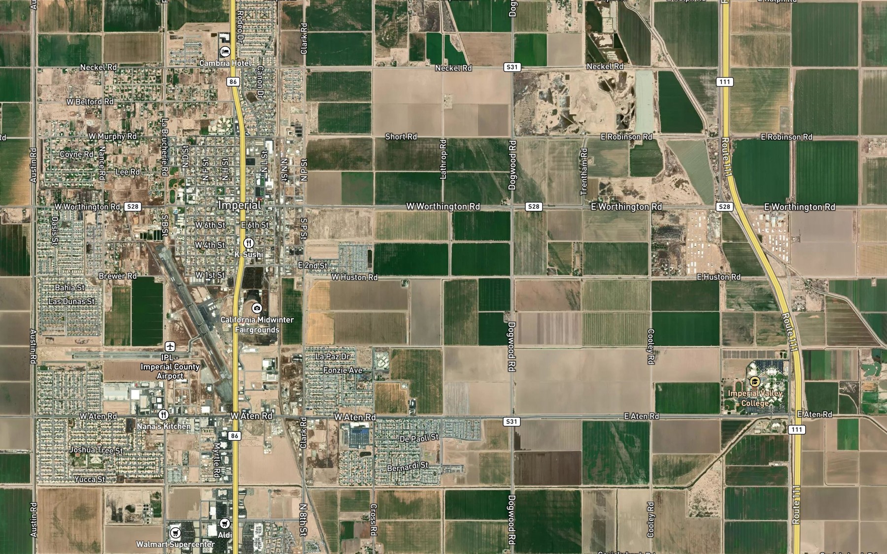 Satellite map of the McCall Drain Five B