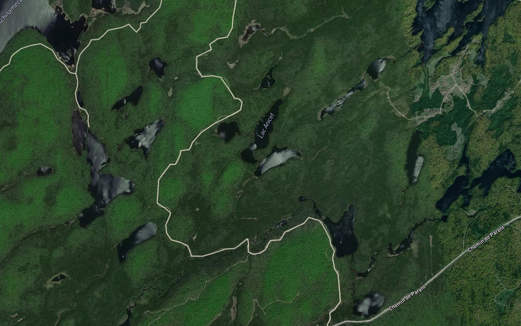 Satellite map of the Lac Rognons