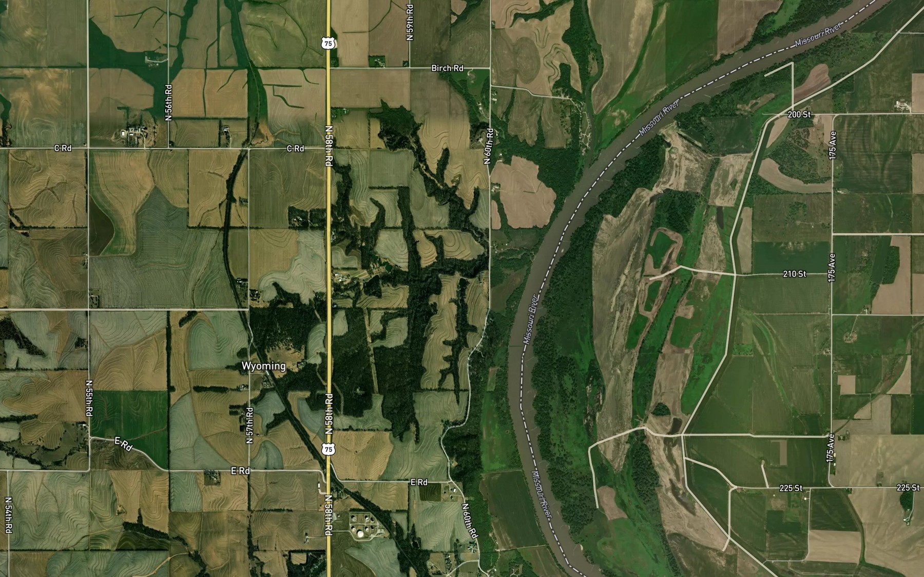 Satellite map of the Jay Reservoir