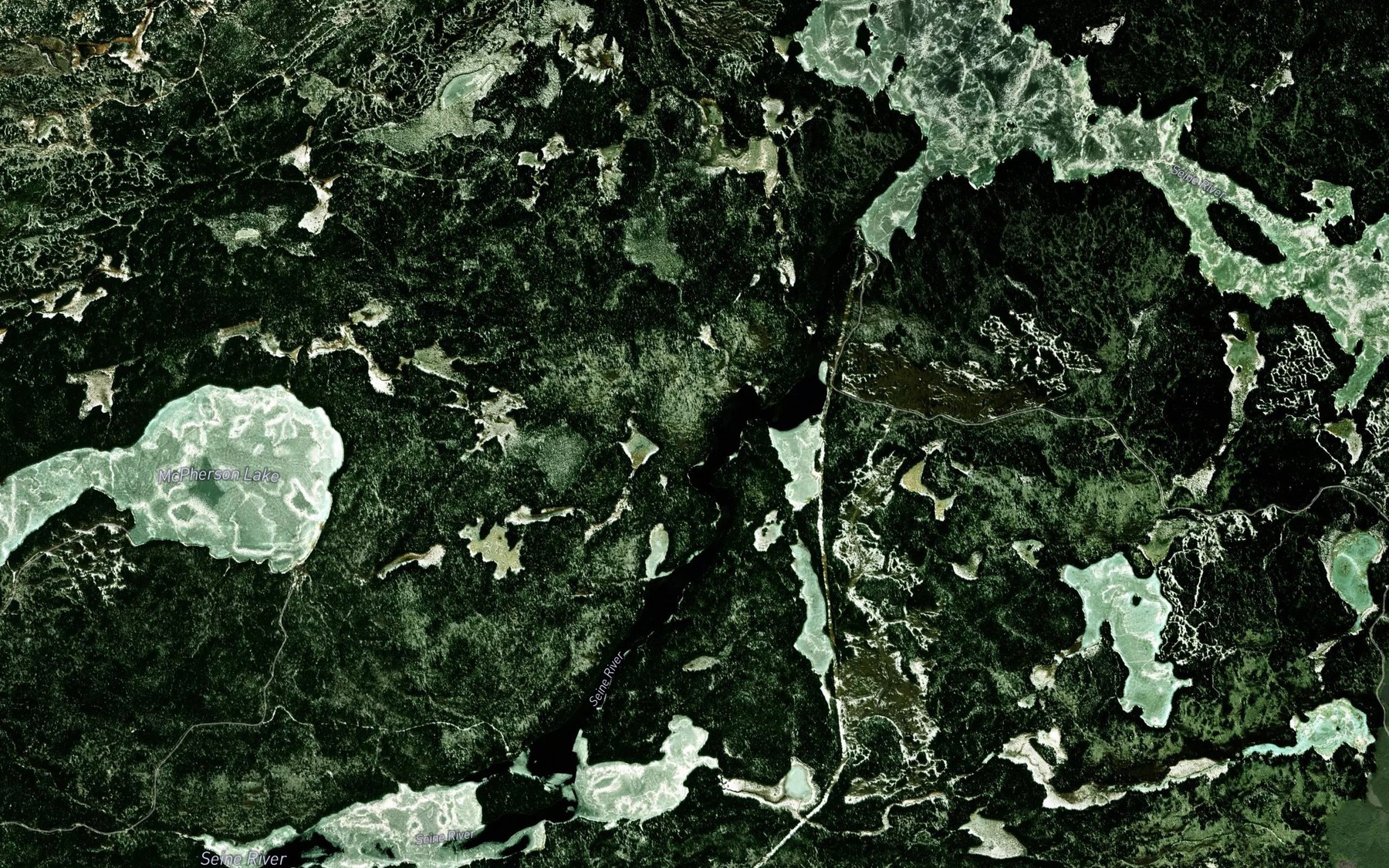 Satellite map of the Manitou Rapids