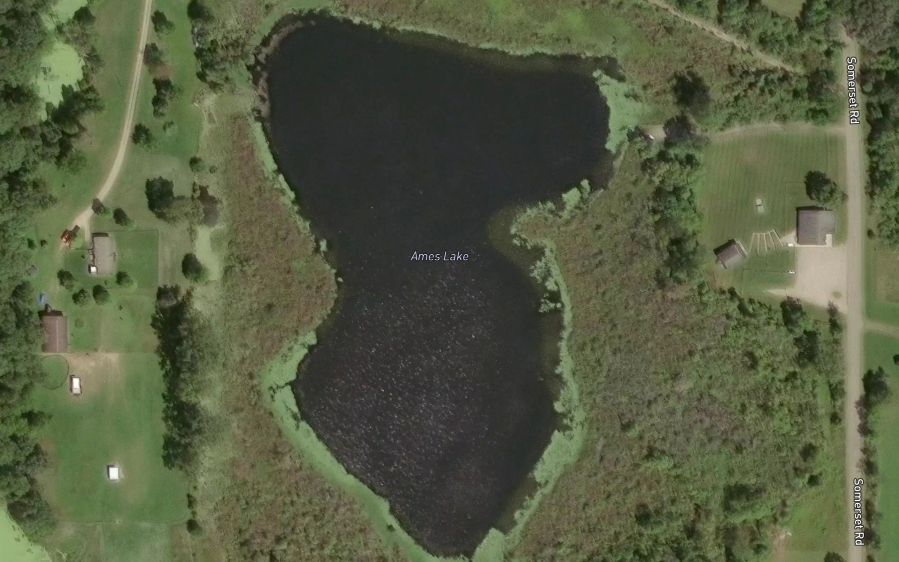 Satellite map of the Ames Lake