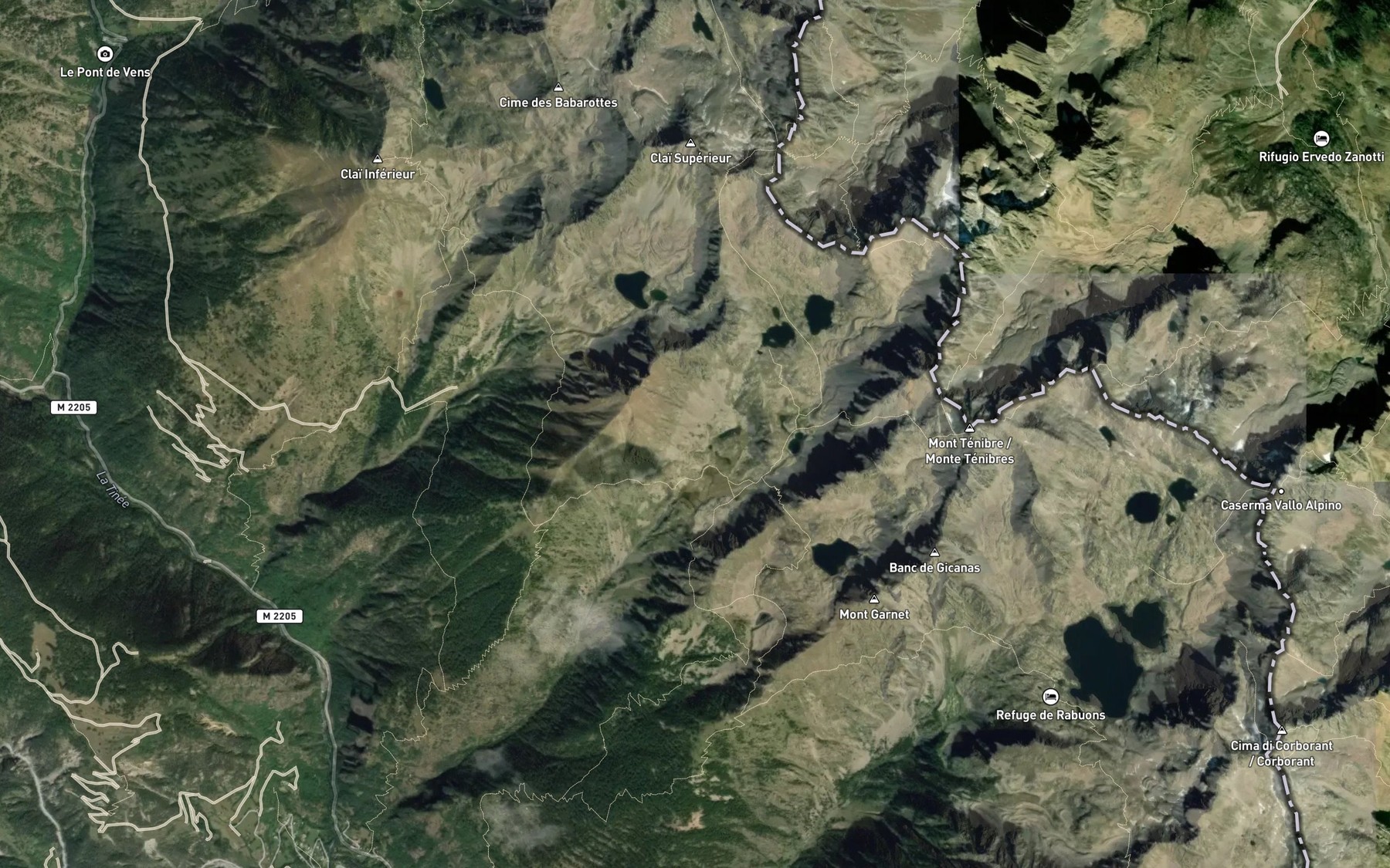 Satellite map of the Lacs Marie
