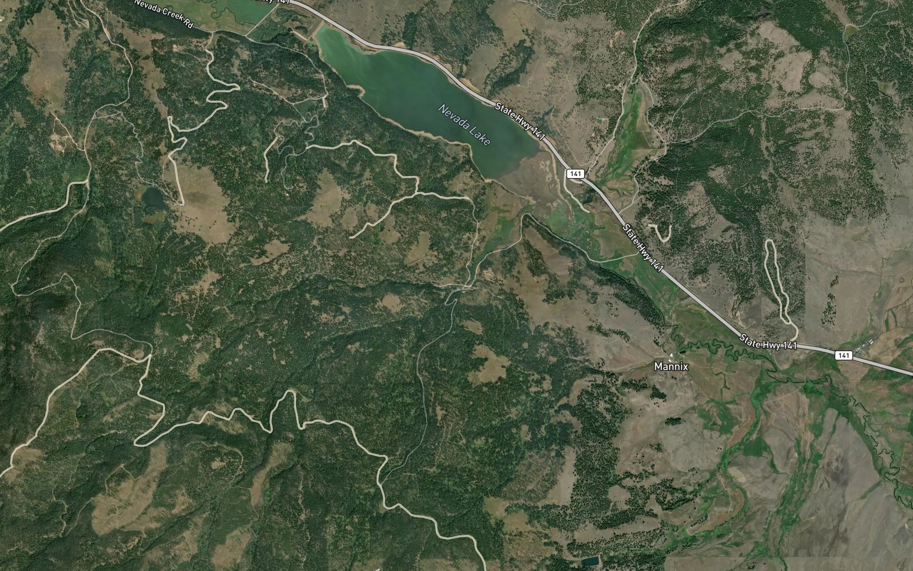 Satellite map of the East Fork Indian Creek