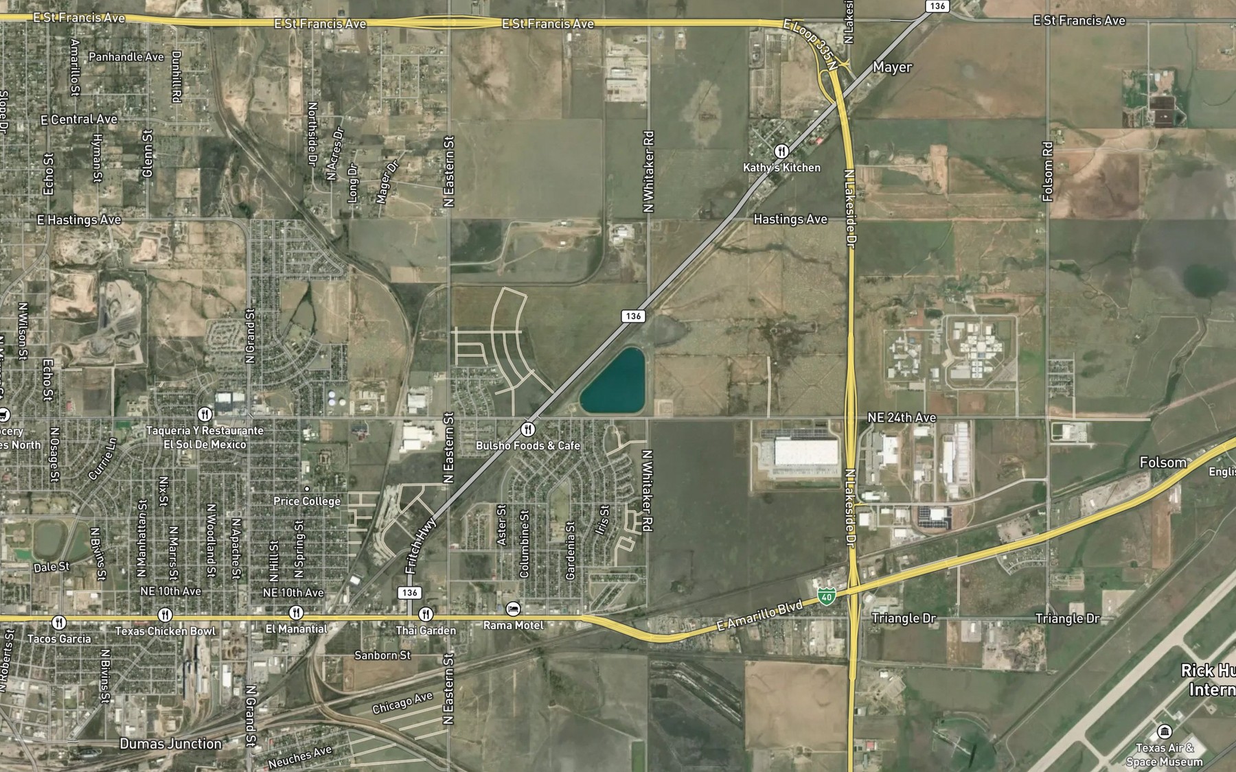 Satellite map of the Amarillo Terminal Reservoir