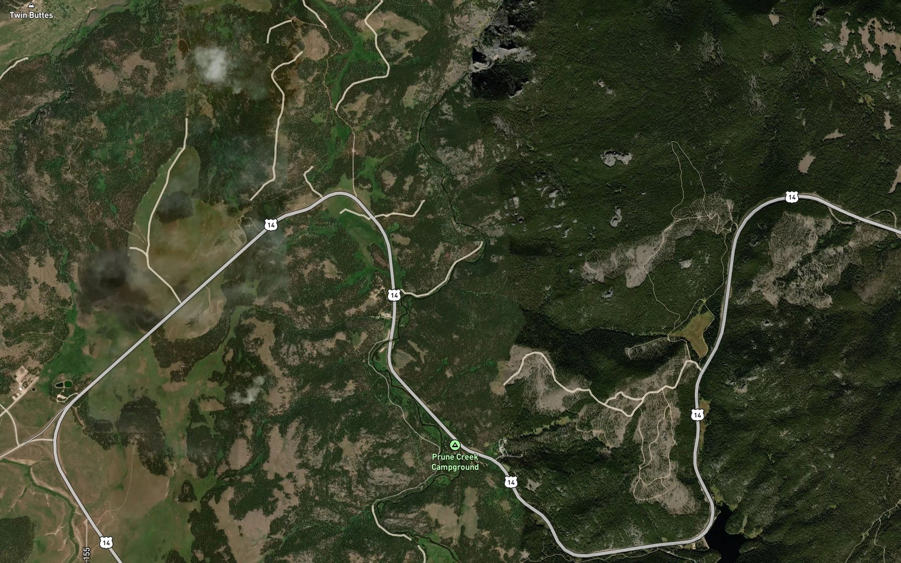 Satellite map of the Johnson Creek