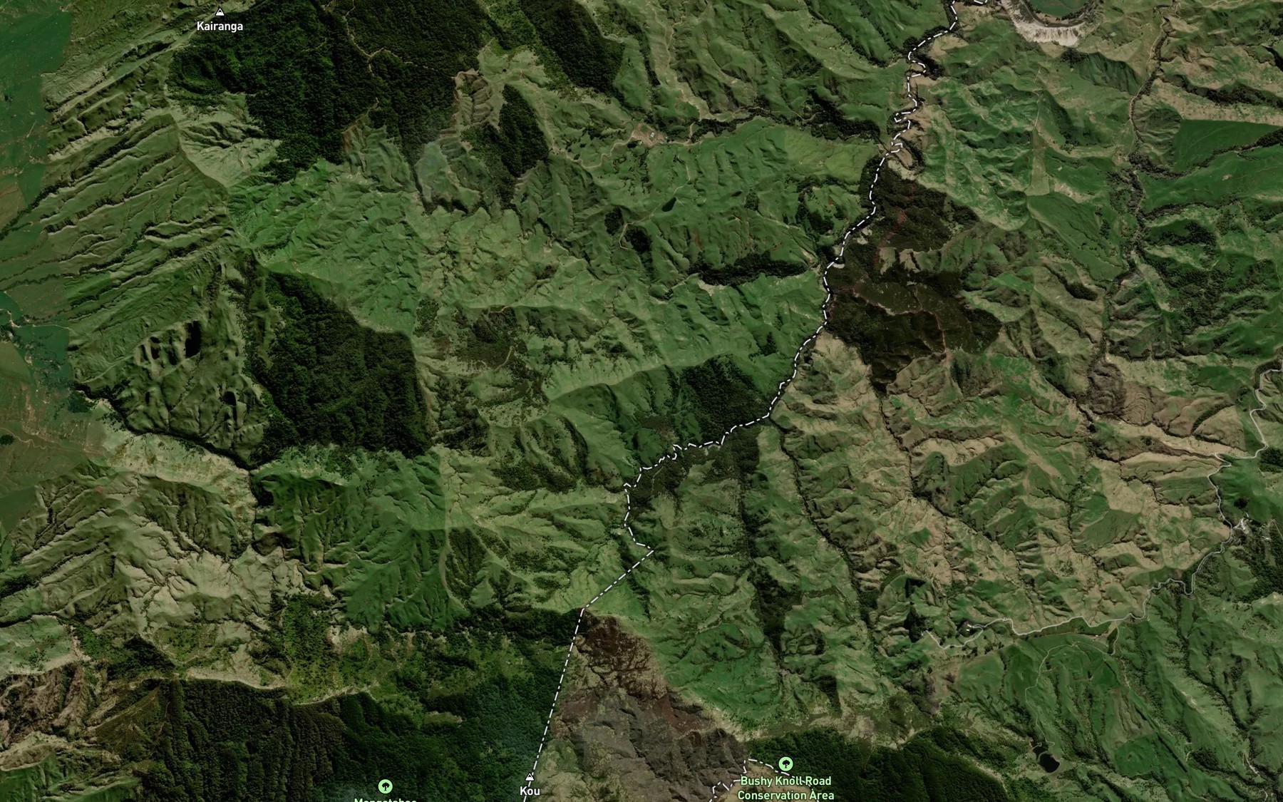 Satellite map of the Kawaimanga Stream