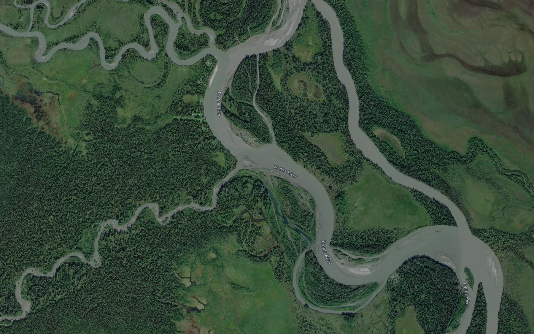 Satellite map of the Johnson Creek