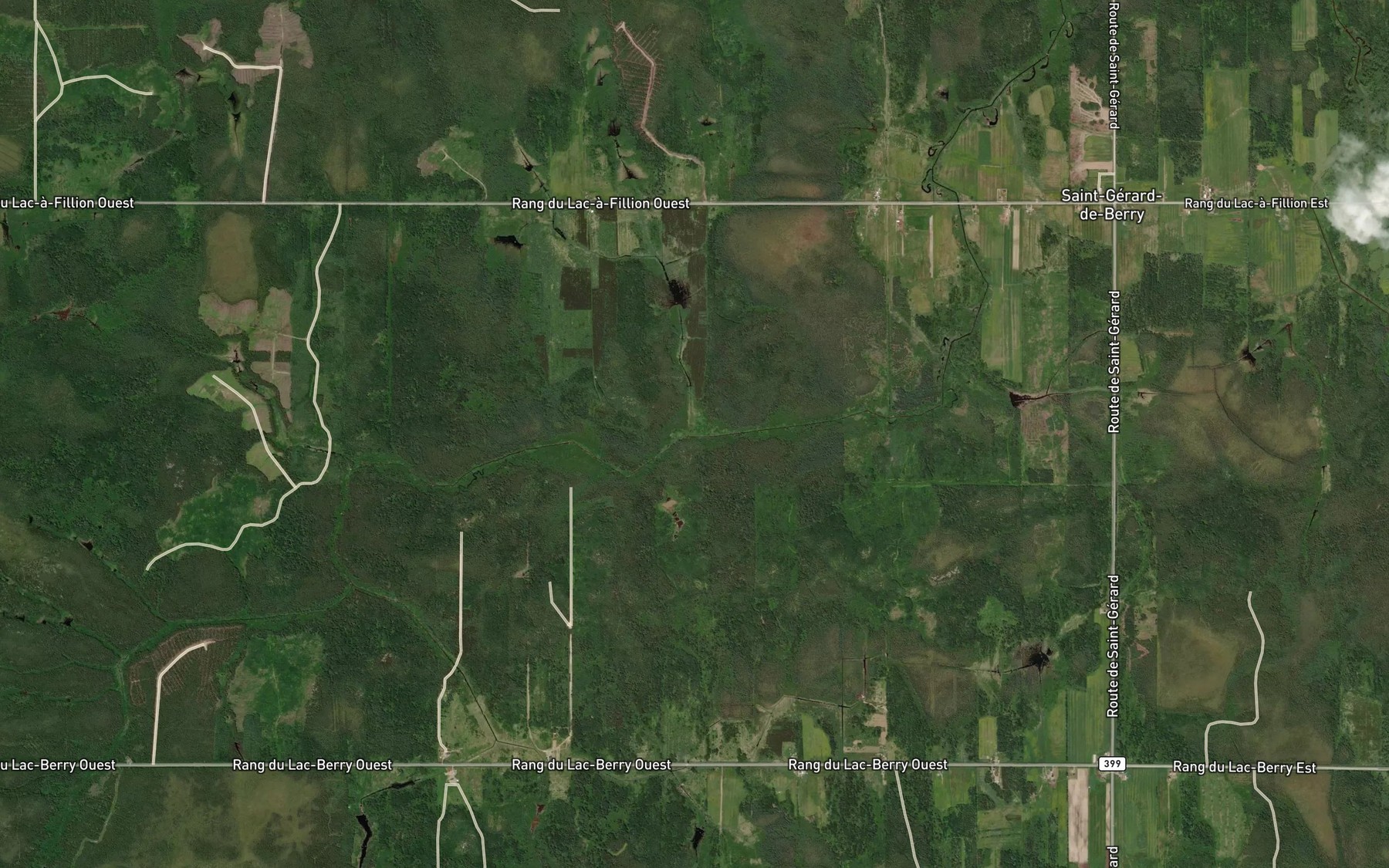 Satellite map of the Cours d'eau Leblanc