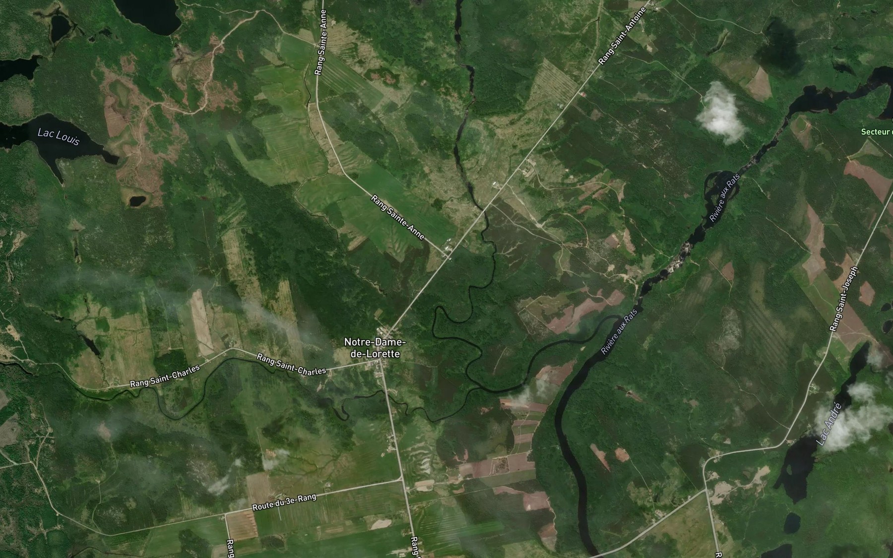 Satellite map of the Petite riviere aux Foins