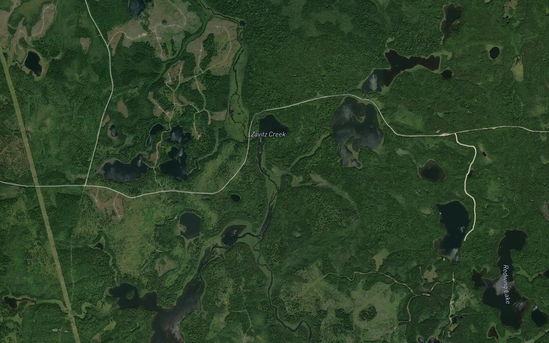 Satellite map of the Dexter Creek