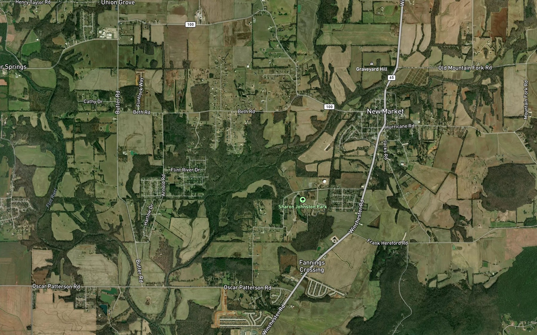 Satellite map of the Rodgers Branch