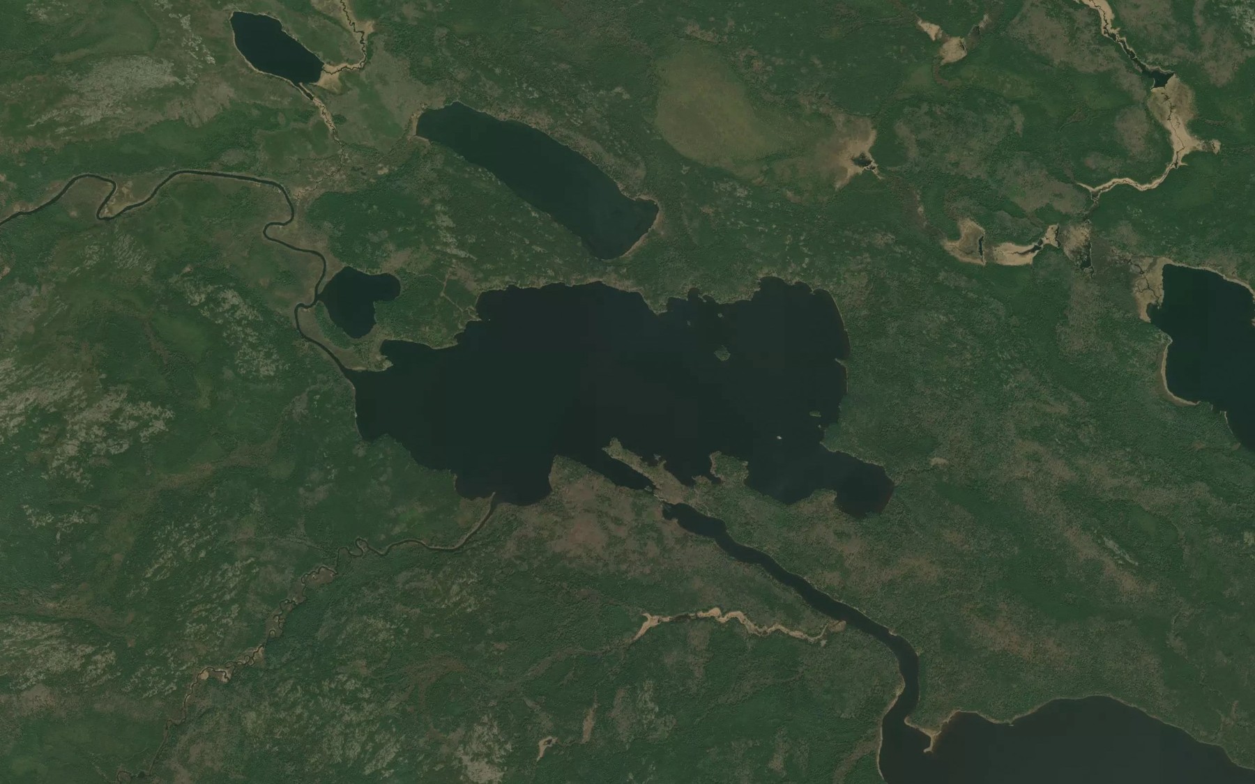 Satellite map of the Borland Lake