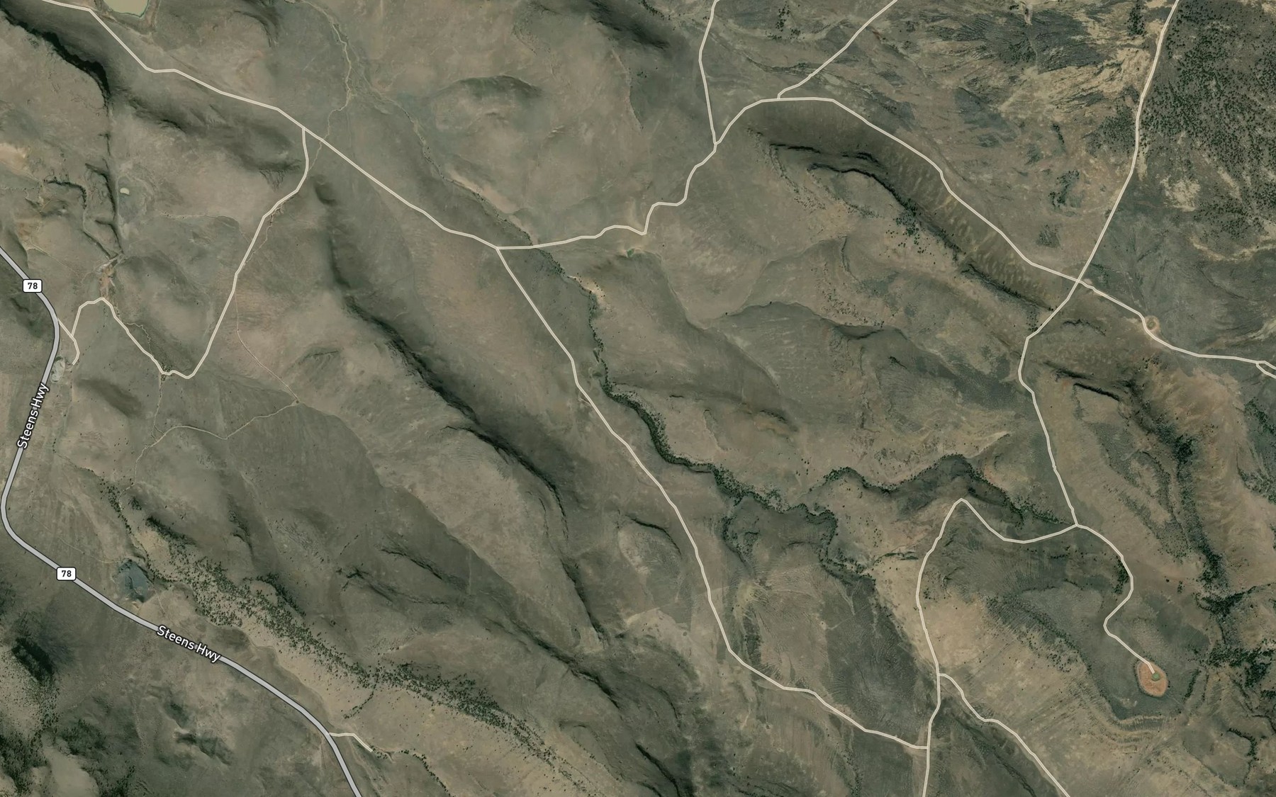 Satellite map of the Big Gulch Reservoir