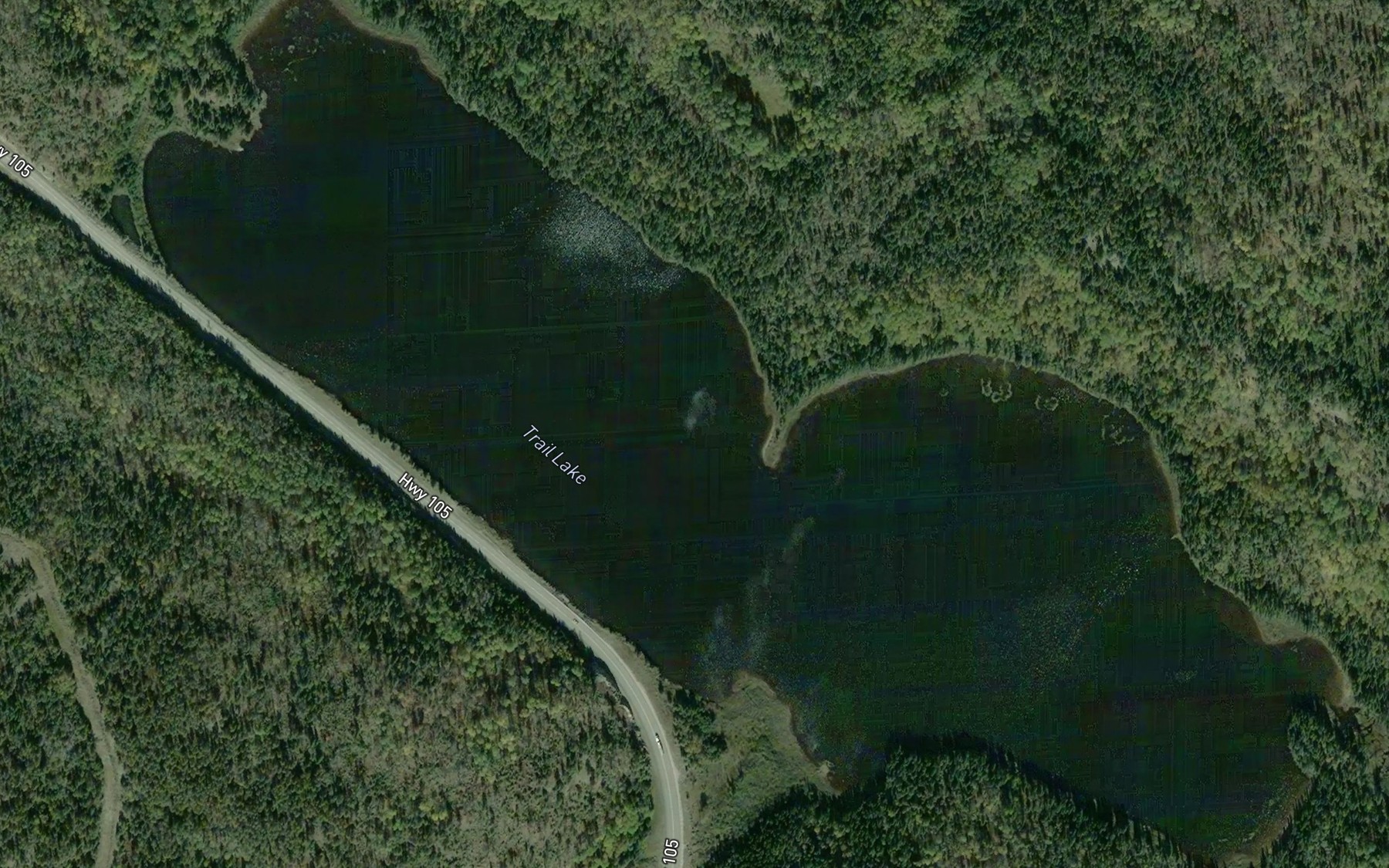 Satellite map of the Trail Lake