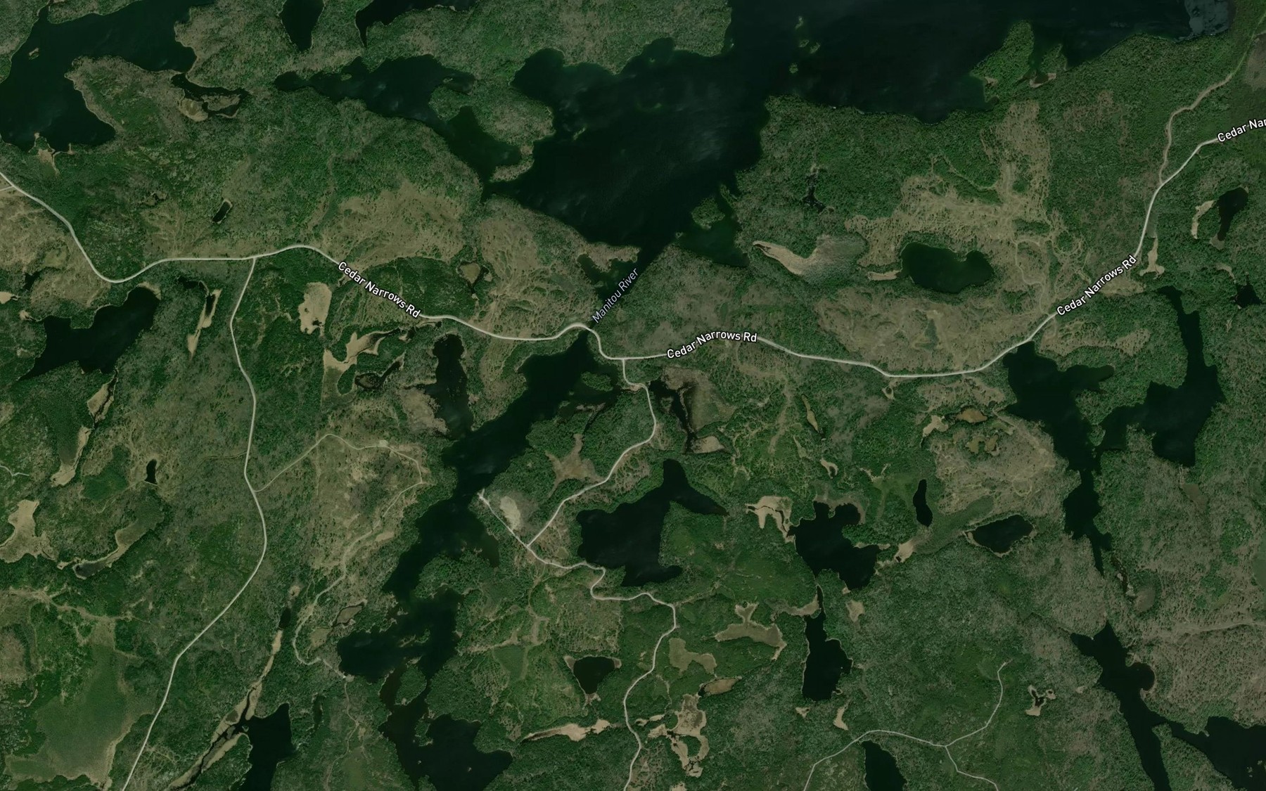 Satellite map of the Cedar Narrows
