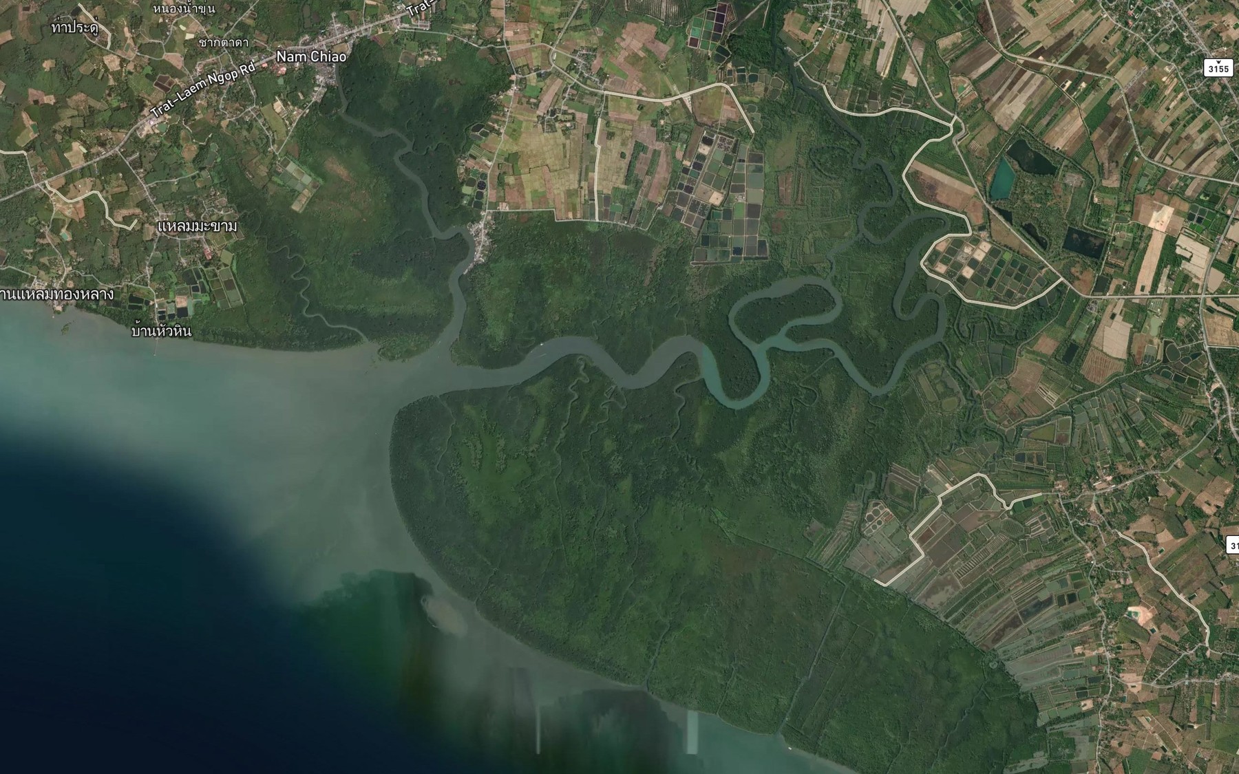 Satellite map of the Khlong Song Phi Nong