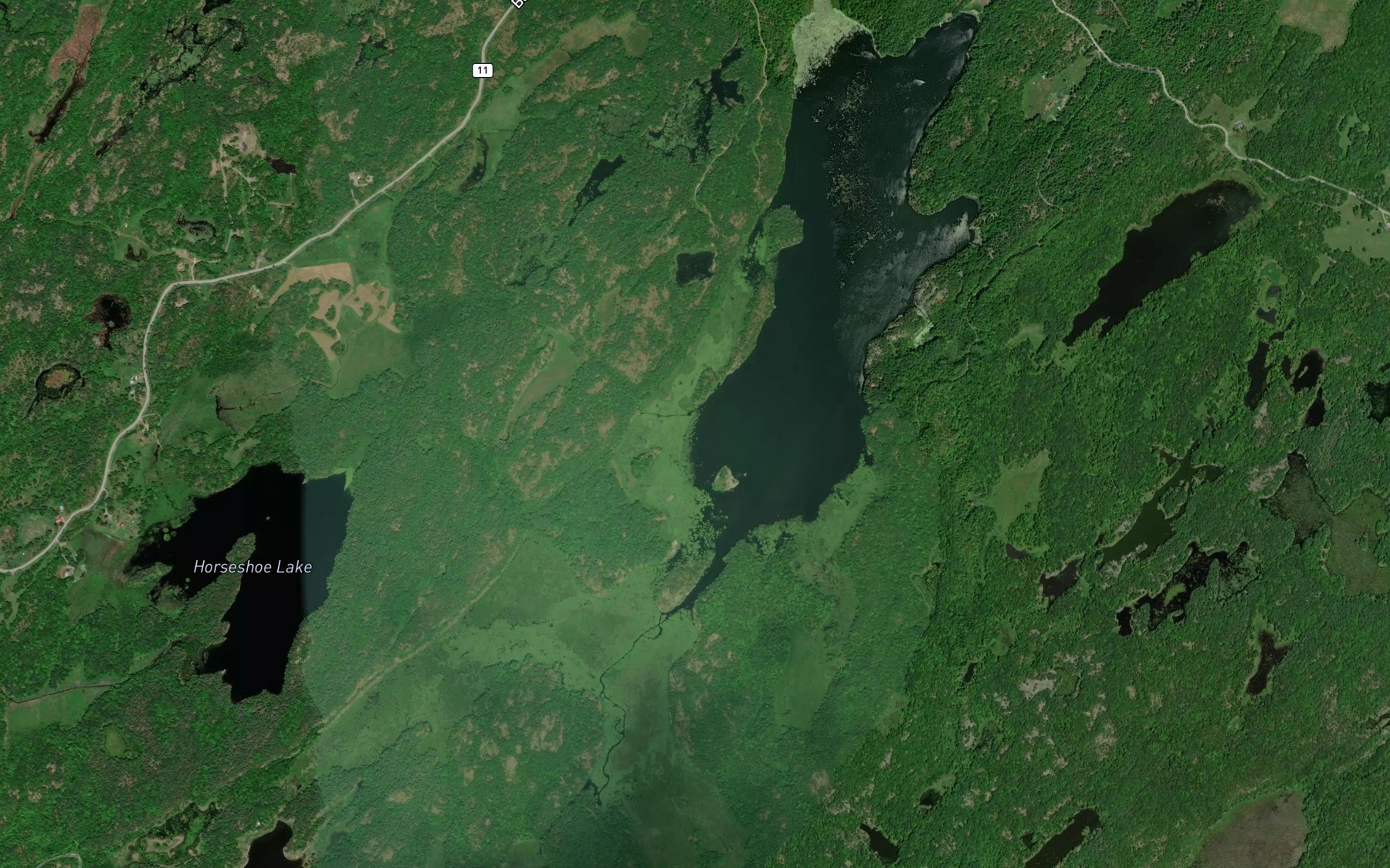Satellite map of the Traverse Lake