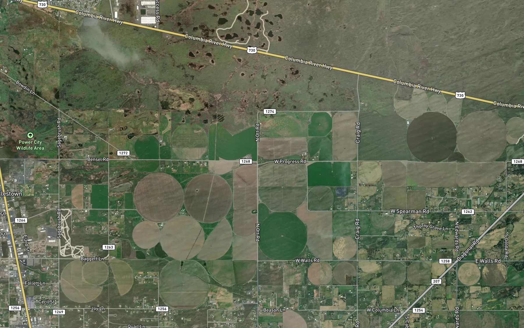 Satellite map of the T Canal