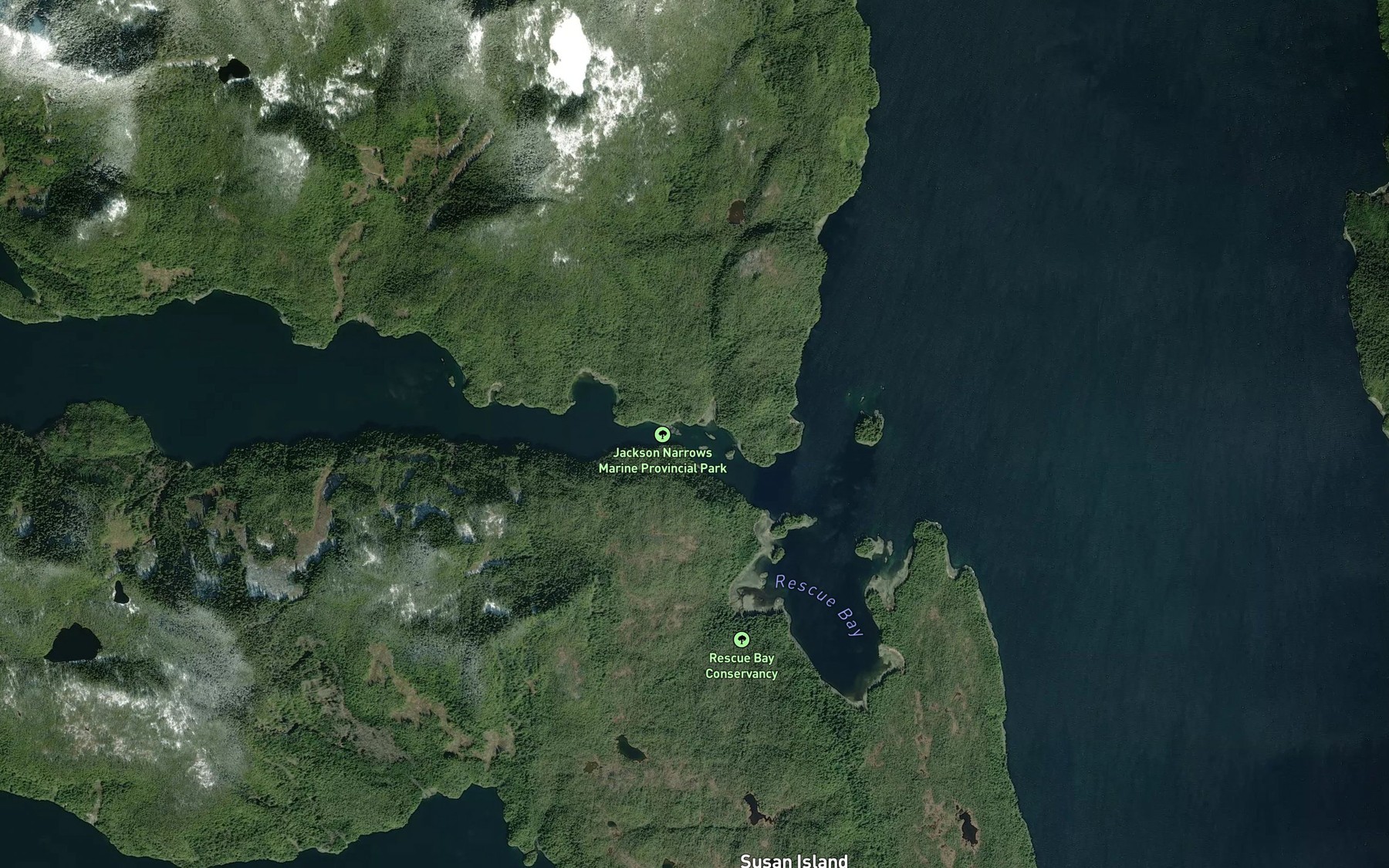 Satellite map of the Jackson Narrows