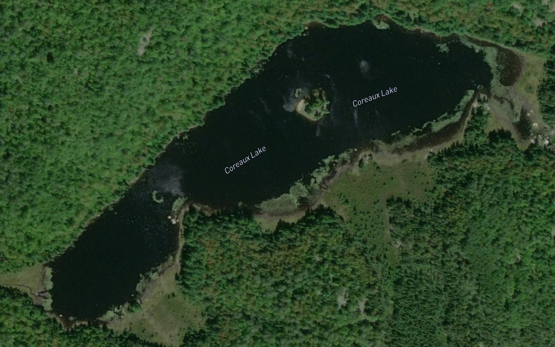 Satellite map of the Coreaux Lake