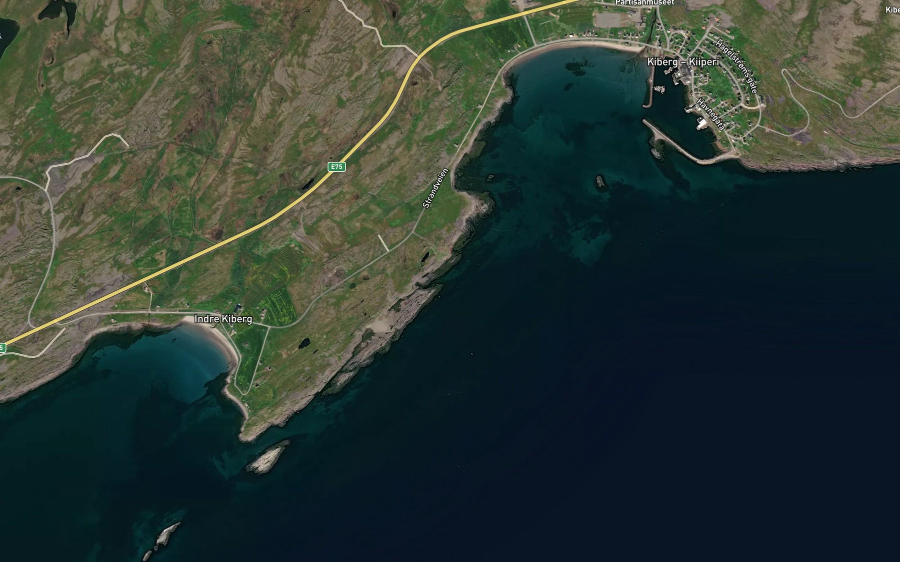 Satellite map of the Langbukta
