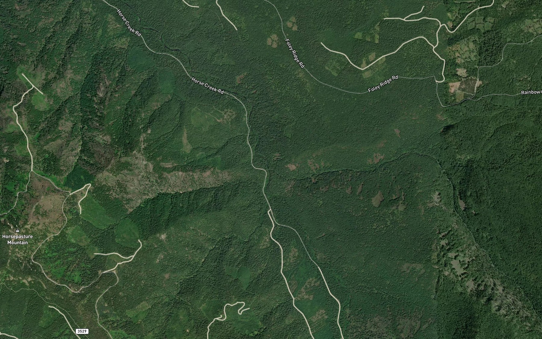 Satellite map of the Pasture Creek