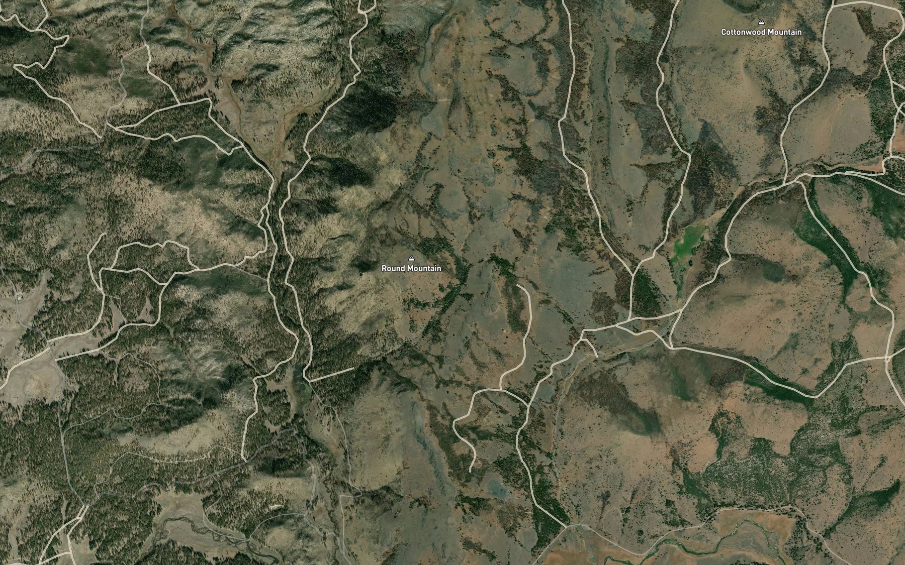 Satellite map of the Round Mountain Spring