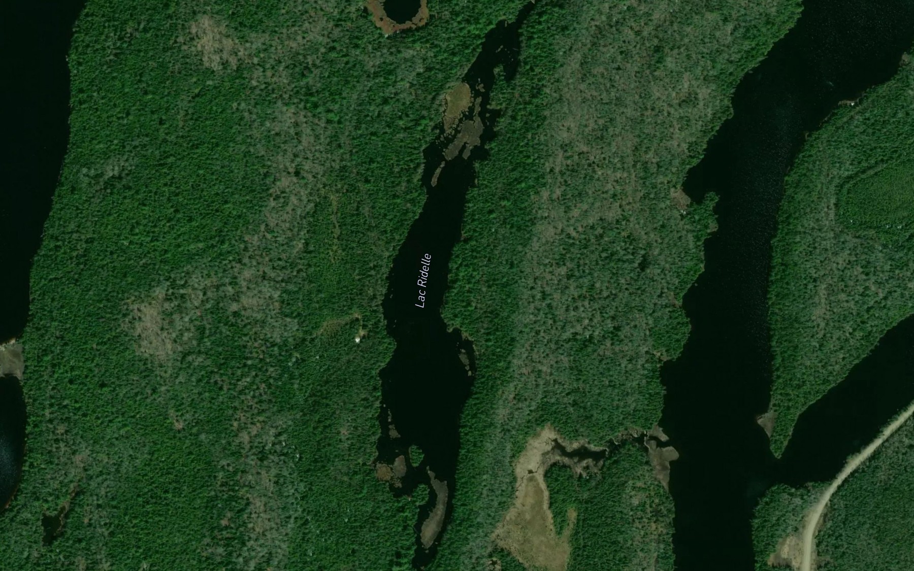 Satellite map of the Lac Ridelle