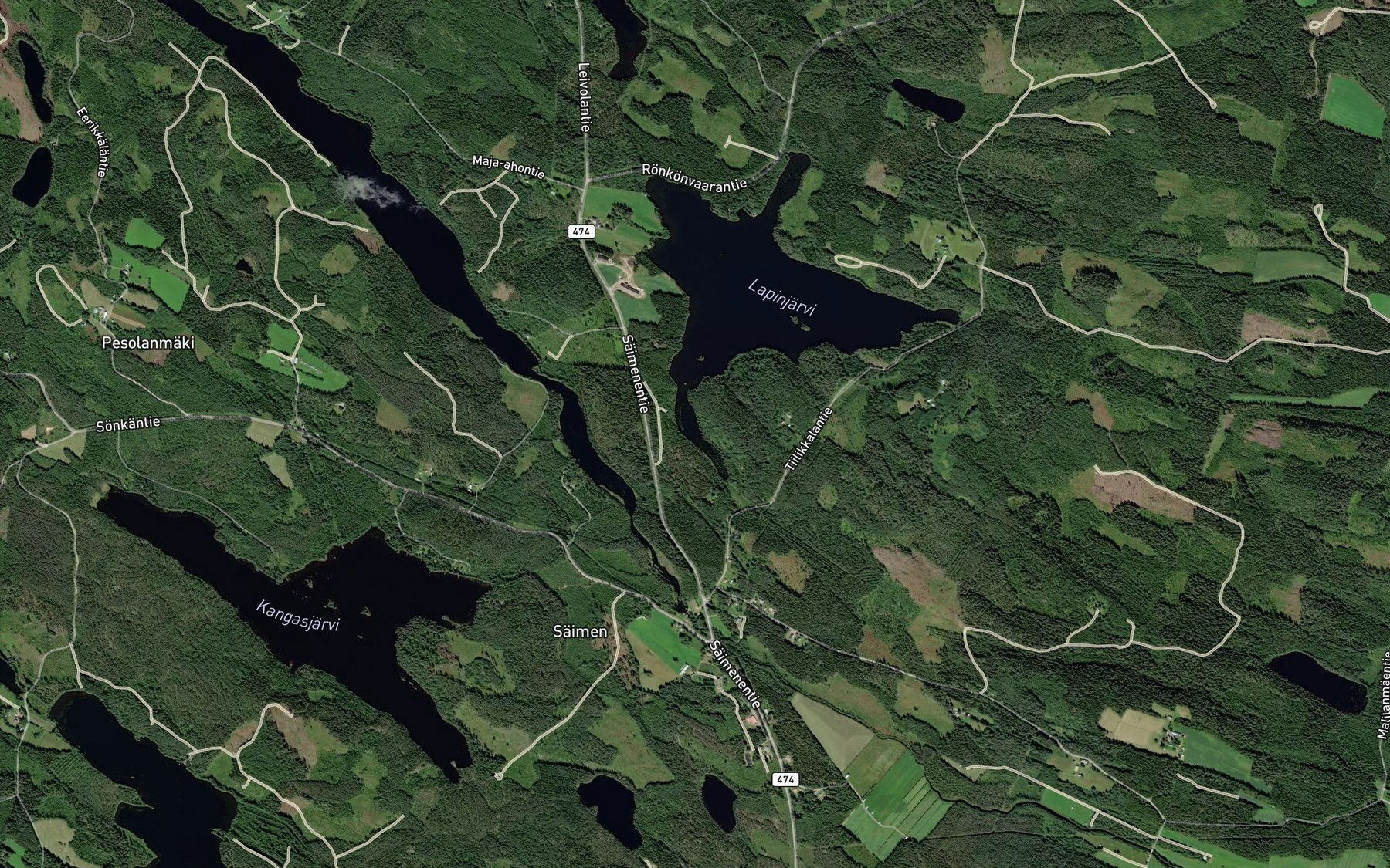 Satellite map of the Nevalanlahti