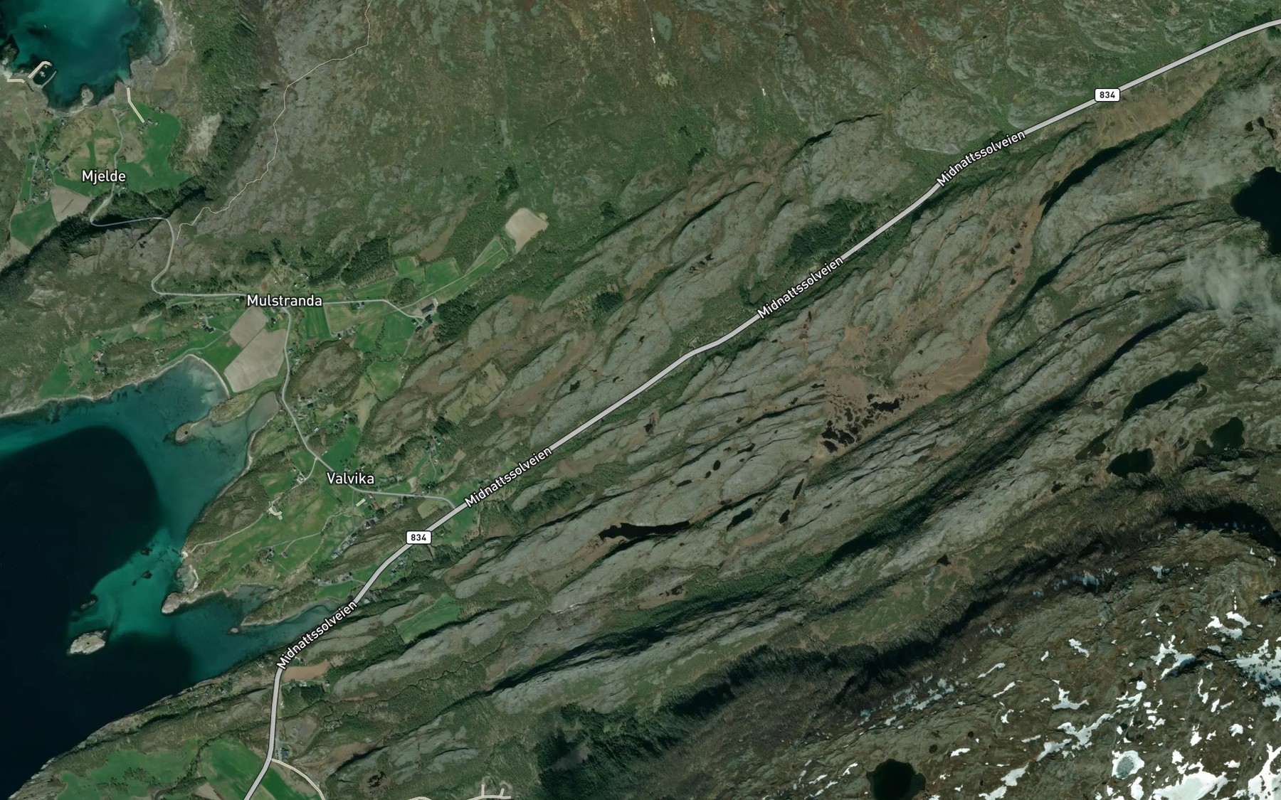 Satellite map of the Gjerdselva